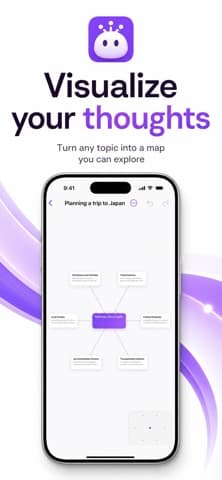 Weft mind mapping screenshot from its App Store listing